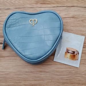 New never used Cle De Peau heart purse clutch bag & Precious gold Vitality mask